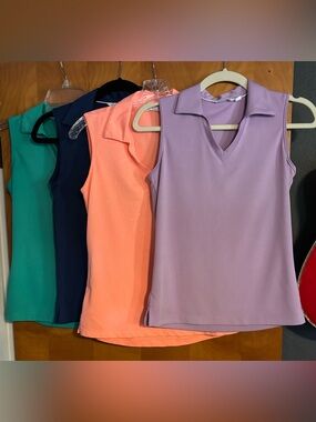 Bundle of 4 Sleeveless Polo Tops, Size XS